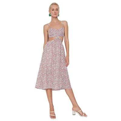 Image of Trendyol Women Midi Basic Regular Woven Dress Red
