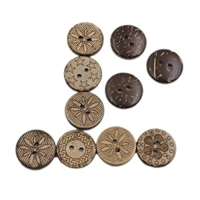Image of Namvo 100pcs 2 Holes Mixed carving coconut Sewing Button 18mm