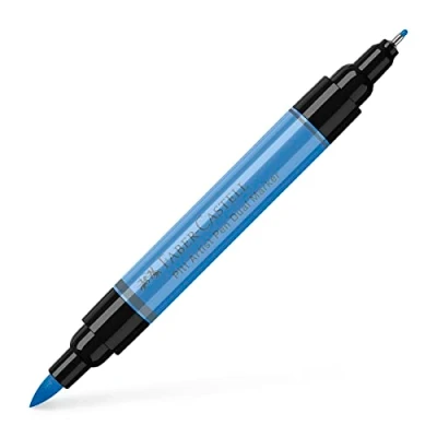 Image of Faber Castell Art &amp; Graphic Pitt Artist Pen Dual Marker India Ink, Ultramarine, Single Pen, For Art, Craft, Drawing, Sketching, Home, School, University, Colouring