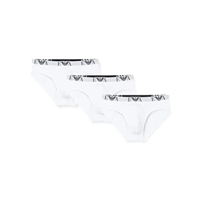 Image of Emporio Armani Stretch 3PACK Briefs, Men&#039;s, Size: XL, Bianco