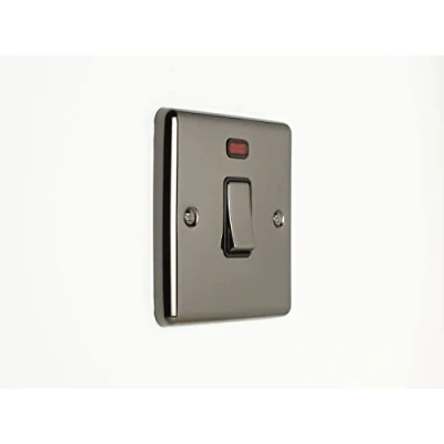 Image of Eurolite 1 Gang 20Amp DP Switch with Neon Black Nickel Enhance Range Trim