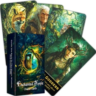 Image of QCFQCF Enchanted Forest Oracle Deck, Cards for Beginners, Discover Mystical Wisdom and Nature&#039;s Secrets Spiritual Guidance Transformation