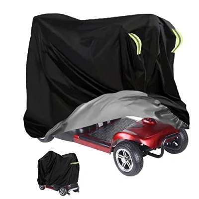 Image of MaxAwe 140x 66x 91cm Mobility Scooter Cover Waterproof Heavy Duty, 420D Wheelchair Storage Protective Outdoor, Disability with Elastic Band Protect from Snow Rain Sun Dust, 1 Stk