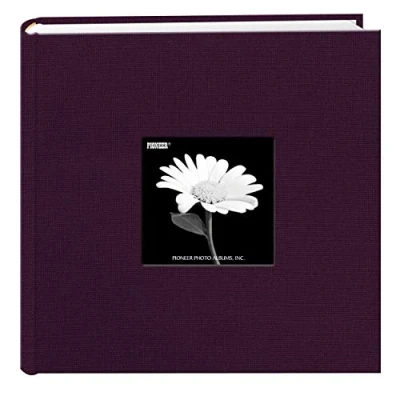 Image of Fabric Frame Cover Photo Album 200 Pockets Hold 4x6 Photos, Sweet Plum