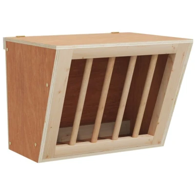 Image of vidaXL Solid Fir Wood Rabbit Hay Feeder Scent free, Durable Rack for Small Animals, Guinea Pigs, Chinchillas with Easy Open Top and Wall Mounting Option