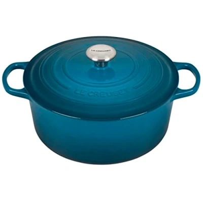Image of Le Creuset 21177286422430 Round Casserole 28cm Deep Teal