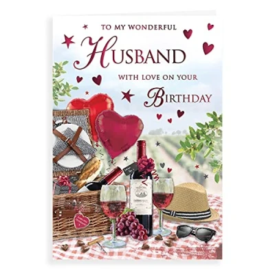 Image of Regal Publishing Traditional Anniversary Card Husband 9 x 6 inches