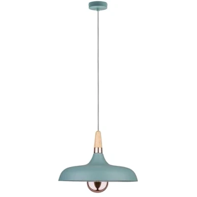 Image of Paulmann 79655 Neordic Juna luminaire 340mm max. 1x20W Pendant E27 Ceiling Soft Green/Copper/Wood 230V Without lamp, Metal, 20 W