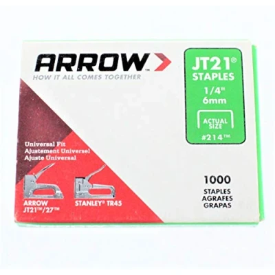 Image of Arrow Fastener 214 12 Pack 1/4in. JT21 Light Duty Staple, 1,000 Staples per