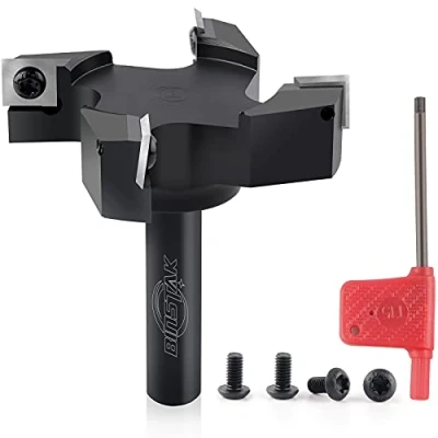 Image of CNC Spoilboard Surfacing Router Bit, 1/2&quot; Shank 3&quot; Cutting Diameter, Carbide Insert Slab Flattening Bit Planing Wood Planer Woodworking Tools by BINSTAK