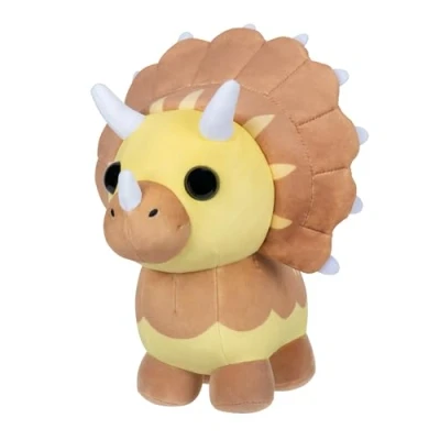 Image of Adopt Me! Collector Plush Triceratops Series 4 Uncommon In Game Stylization Exclusive Virtual Item Code Included Toys for Kids Featuring Your Favourite Pet, Ages 6+