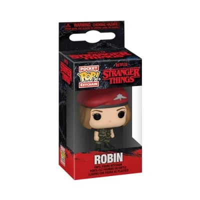 Image of Funko Pop! Keychain: Stranger Things Robin Novelty Keyring Collectable Mini Figure Stocking Filler Gift Idea Official Merchandise TV Fans Backpack Decor