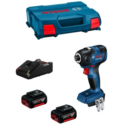 Image of Bosch Professional 18V System Impact Wrench GDR 200 (incl. 2X 4.0 Ah GBA Batteries, Quick Charger GAL 40, L Case)