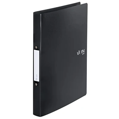 Image of VON Leitz 42470095 Ring Binder A4 with 2 Rings Polypropylene Folder 30 mm Spine Width for 190 Sheets Mechanism School, Study and Household Pack of 5 Black