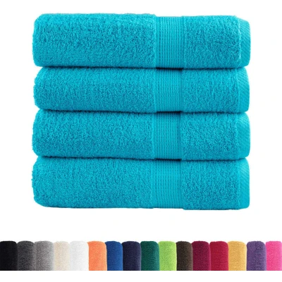 Image of vidaXL Premium Shower Towels SOLUND 4 pcs Turquoise 70x140 cm 600 gsm