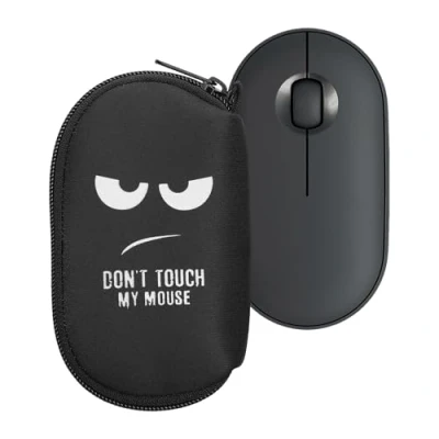 Image of kwmobile Neoprene Case Compatible with Logitech Pebble mouse 2 M350s / M350 Bag Don&#039;t touch my White/Black