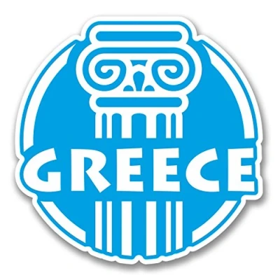 Image of 2 x 10cm Greece Greek Vinyl Sticker Decal Luggage Travel Laptop Car Flag #6411 (10cm 10cm)