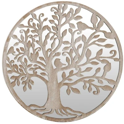 Image of vidaXL Mirror Sand 60x2.5 cm Iron Round for Indoor Use