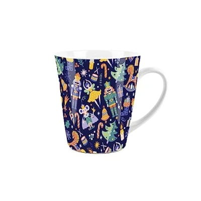 Image of Purely Home Nutcracker Festive Mug Small Latte Christmas Print Season Ceramic Tea/Coffee Present Gift