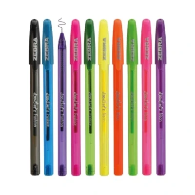 Image of Zebra Pen Doodler&#039;z Gel Pens for Writing 10pk 1.0 Metallic Multicolour Smudge Proof, Water Resistant Glitter 10 Drawing Multipack