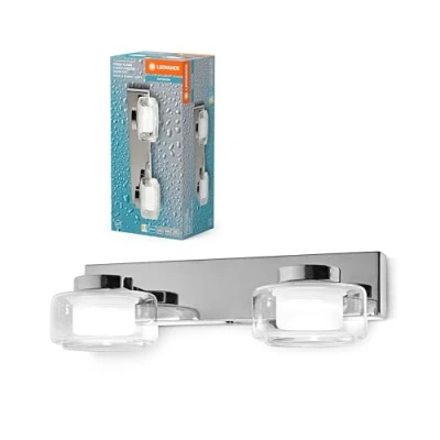 Image of LEDVANCE LED wall light Orbis Flame, 2 bulb, chrome, IP44