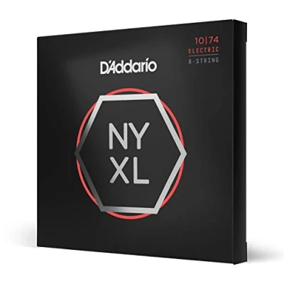 Image of D&#039;Addario Guitar Strings NYXL Electric NYXL1074 Unrivaled Strength, Tuning Stability, Enhanced Mid Range For 8 String Guitars 10 74 Light Top/Heavy Bottom