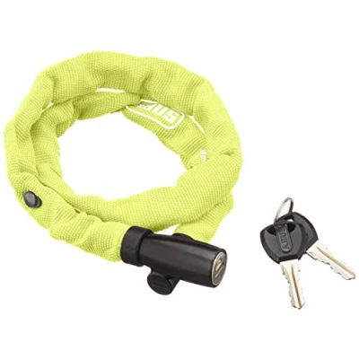 Image of ABUS chain lock 1500 Web bicycle made of special steel 4 mm thick round security level 3 60 cm yellow/green