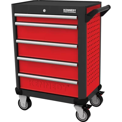 Image of Kennedy RED 28&quot; 5 Drawer Professional Roller Cabinet