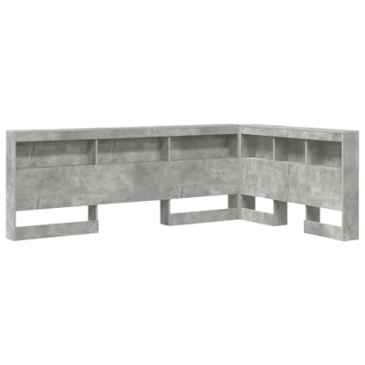 Image of Storage Headboard Concrete grey 120 cm Engineered wood Vidaxl