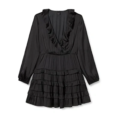 Image of Pinko Women&#039;s ARDEA Abito Raso Ultralight Dress, Z99_Nero Limousine, 40