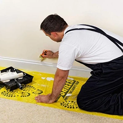 Image of 2X Rolls of Self Adhesive Carpet/Floor Protector Film 0.6m x 50m