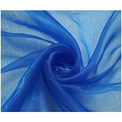 Image of Premium Crystal Organza Voile Fancy Dress Costume Decorations Fabric 150cm Wide/Sold by The Metre (Royal Blue)