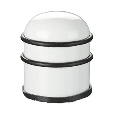 Image of Relaxdays Stop, for Doors and Windows, Made of Stainless Steel Rubber, High Round, Indoor Use, Floor Buffer, Diameter 7 cm, White, 1 Item