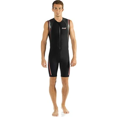 Image of Cressi Men&#039;s Termico Man 2mm Stretch Neoprene Men s Shorty Wetsuits, Black Red, XXXL 7 UK