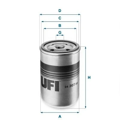 Image of 8767113 Fuel Filter UFI 24.307.00 Insert IVECO: EuroCargo I III