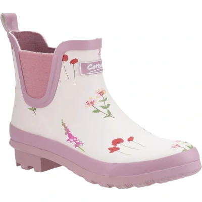 Image of Cotswold Wildflower Womens Ankle Wellington Boots Pink