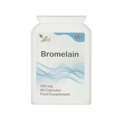 Image of Ved Bromelain Capsule High Strength 3000 GDU/g 500mg per Capsule, Naturally Derived from Pineapple, Vegan 90 Capsule(3 Months Supply)