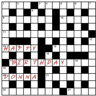 Image of Crossword Puzzle Square Cake Topper 7.5&quot; Edible Icing or Wafer (Size can be Changed) (Icing)