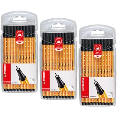 Image of STABILO Point 88 Fineliner Pens Pack of 10 Black