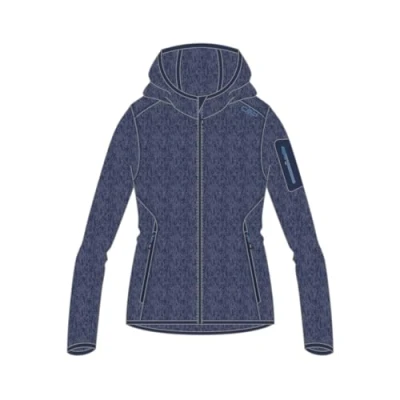Image of CMP Knit Tech Women&#039;s Jacket with Fixed Hood, Blue Provence, 24