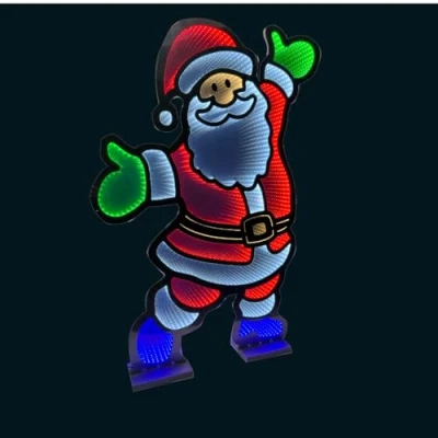 Image of Samuel ALEXANDER 4ft (1.2m) Tall Light up Santa Christmas Infinity Decoration with Multi Coloured LEDs