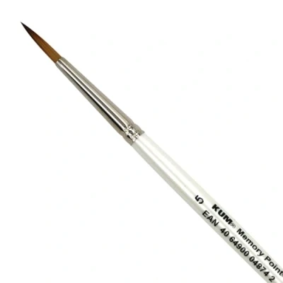 Image of Kum 511.39.11 Memory Point Brushes, MemTip Pin RS #5, Round Tip, Pack of 1, Synthetic fibres, White
