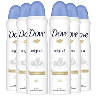 Image of Dove Original Deodorant Spray Pack of 6 x 150 ml