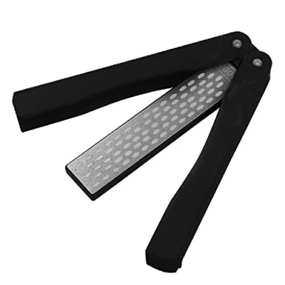 Image of Knife Sharpeners, 400/600 Grit Folding Pocket Diamond Whetstone, Handheld Double Sided Sharpening Stone for Outdoor Camping Kitchen Garden