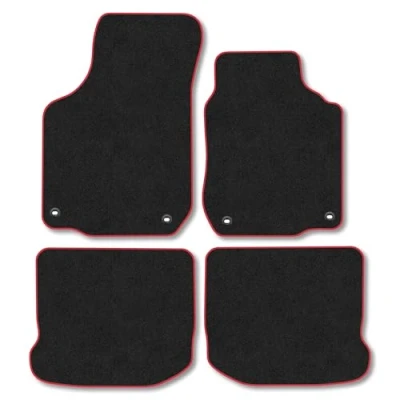 Image of Car Mats Compatible with VW Beetle (1999 2011) Tailored Fit Red Carpet Floor Set Accessory Custom 4 Pieces Anti Slip Backing &amp; Binding Trim Edge