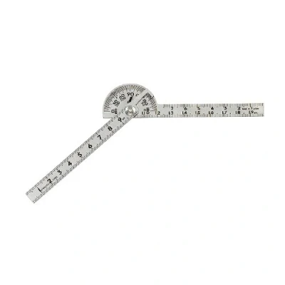 Image of Shinwa 62995 Protractor Mini Hard Chrome Finish Stainless Steel