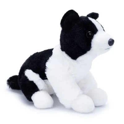 Image of Zappi Co Palm Pups Border Collie Plush Toy (20cm) Sheepdog Pup 100% Recycled, Lovable and Energetic Playmate