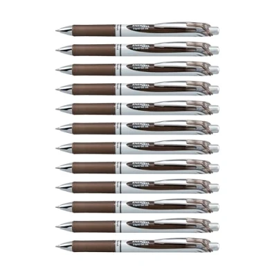 Image of Pentel BL77 SPX EnerGel Retractable Gel Rollerball Pen 0.7mm Ball Diameter = 0.35mm Line Width Refillable Pack of 12 Sepia