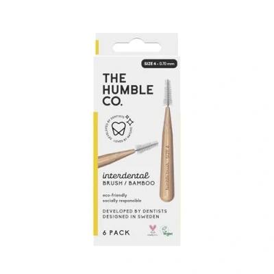 Image of Humble Interdental Brush Bamboo Brushes Size 4 0.70 mm Yellow Pack of (4 x 6 pcs.)