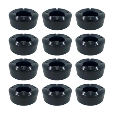 Image of Chabrias Windproof Ashtray Black Melamine 5.75&quot; Durable Cigarette for Pubs and Homes (12)